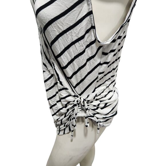 Banana Republic Sleevless Blouse Womens XL Striped Faux Wrap Nautical Corporate - Picture 4 of 5